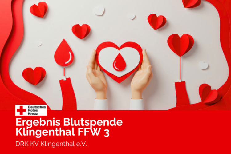 Zwei Hände halten ein größeres rotes Papierherz, außenherum sind mehrere Herzen verteilt.