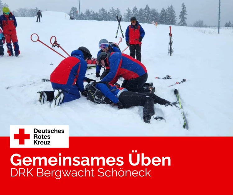 Gemeinsame Übung mit Akja im Schnee der Skiwelt Schöneck