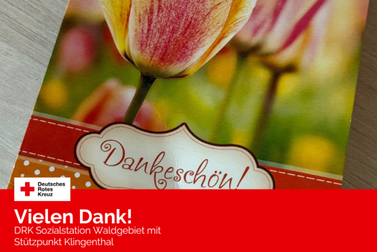 Eine Dankeskarte mit Blume