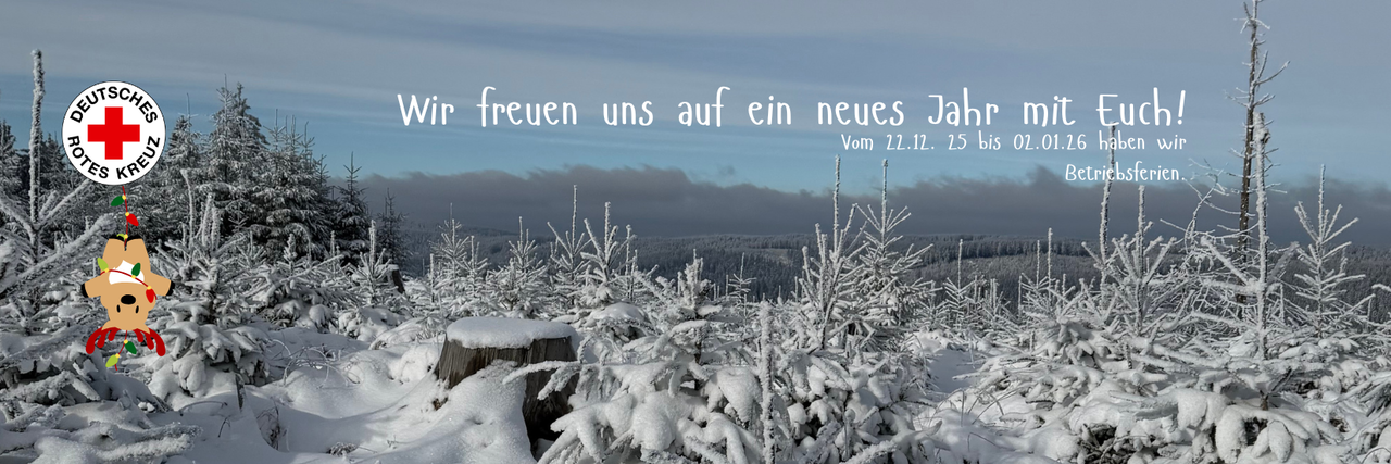 Verschneite weiße Tannenzwerge mit einem Rentier.